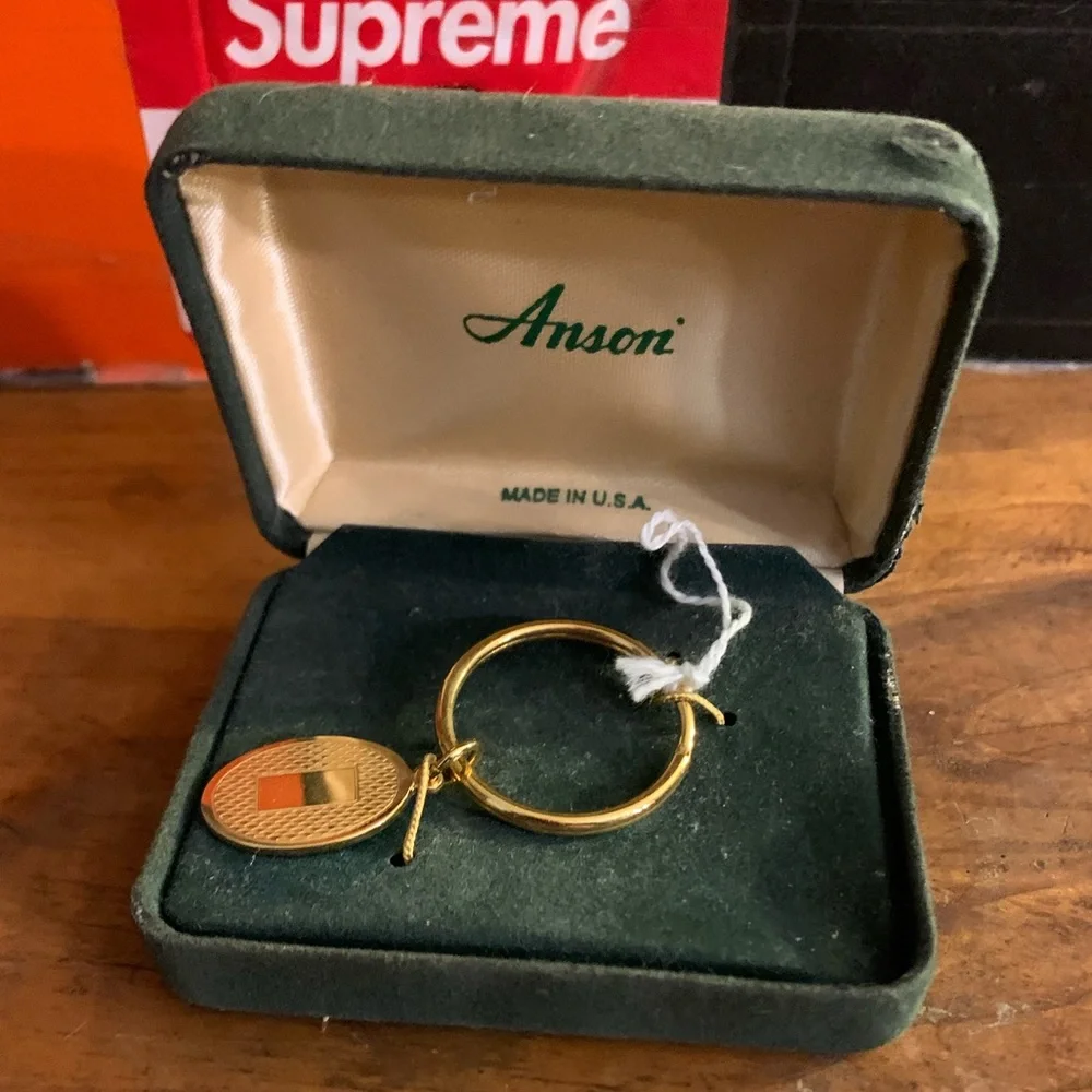 ANSON-gold plated engrave-able key ring